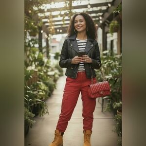 Keleiexfushi Faux Black Leather Motorcycle Jacket 🏍️🏍️🏍️🏍️